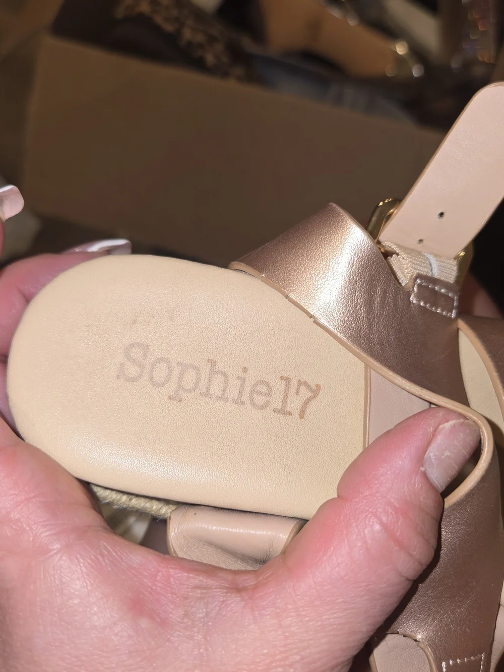 Girls Metallic Rose Gold Platform Sandals